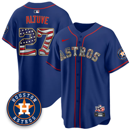 Houston Astros 2026 Independence Day USA Vapor Limited Jersey - Stitched