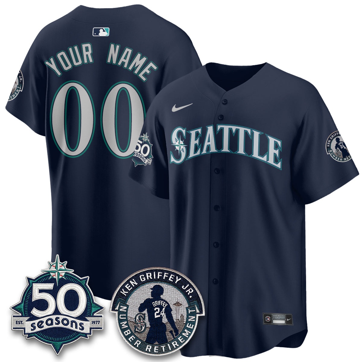 Seattle Mariners Ken Griffey Jr. Patch Vapor Premier Limited Custom Jersey - All Stitched