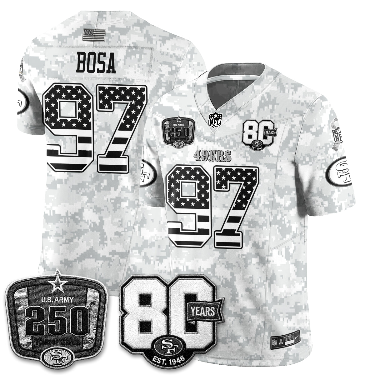 San Francisco 49ers 2026 Salute to Service Edition Vapor Jersey V2- Stitched-NQD