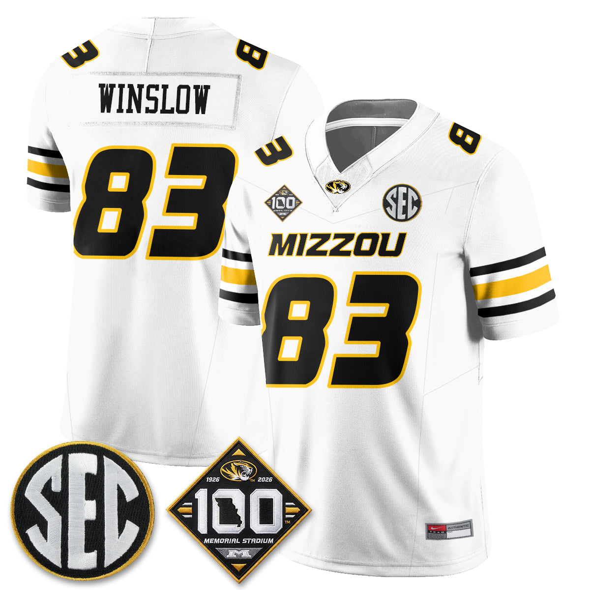 Missouri Tigers 100th Anniversary of Memorial Stadium Vapor Jersey - Stitched