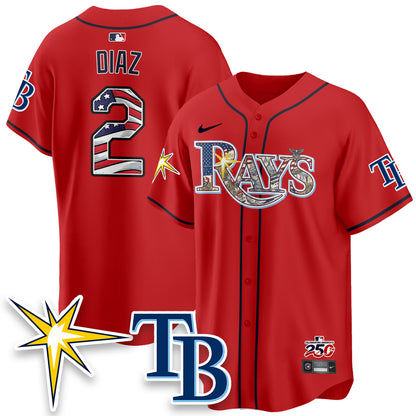 Tampa Bay Rays Independence Day USA 2026 Vapor Limited Jersey - Stitched