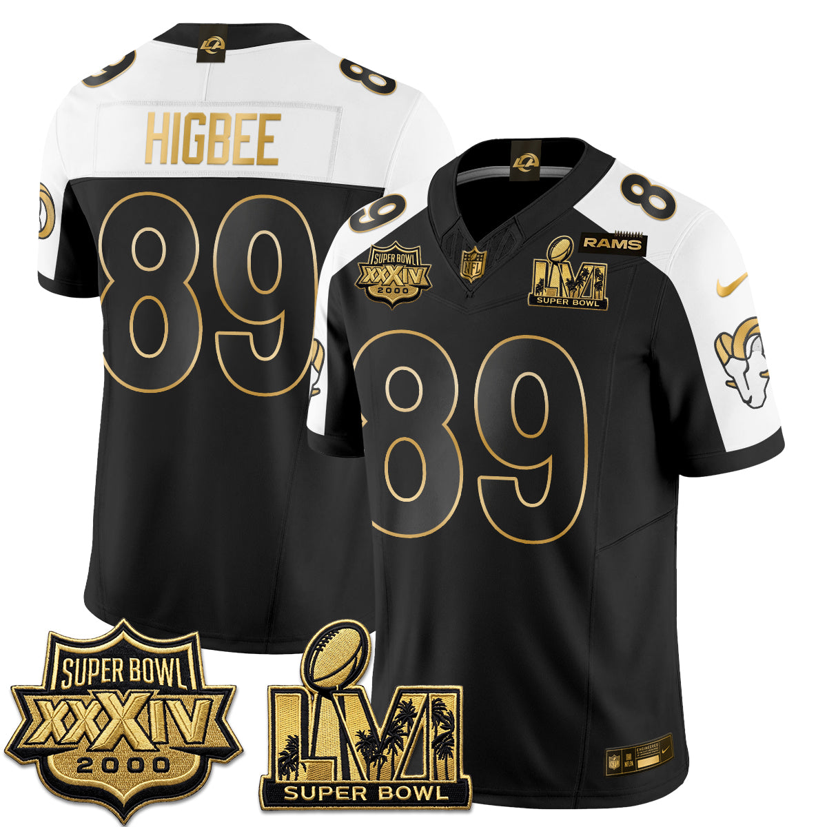 Los Angeles Rams SBowl Champs Gold Vapor Jersey - Stitched
