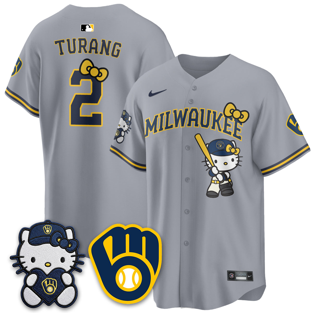 Milwaukee Brewers Meow KT Night Vapor Limited Jersey - Stitched