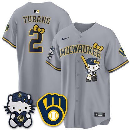 Milwaukee Brewers Meow KT Night Vapor Limited Jersey - Stitched