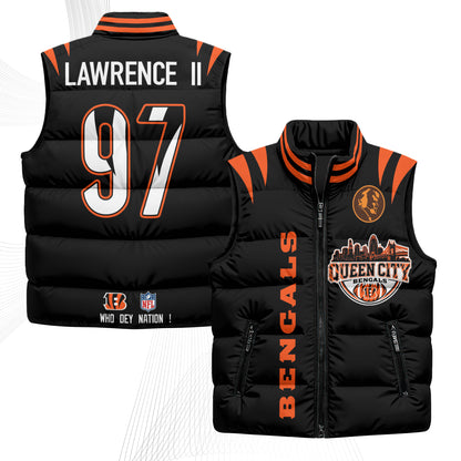 Cincinnati Bengals John Madden Patch Puffer Vest - Printed