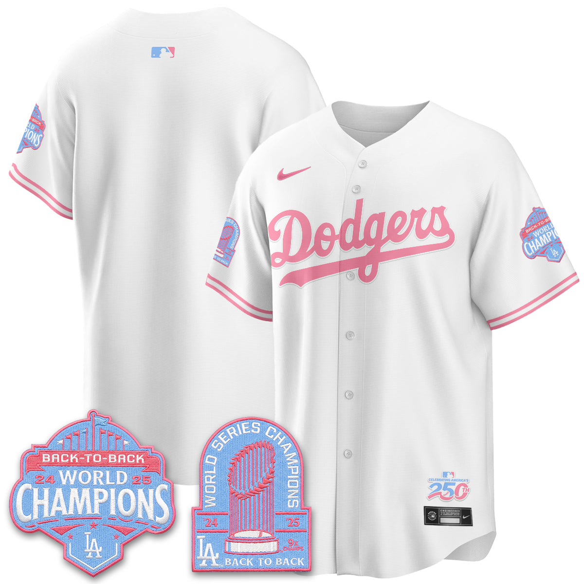 Los Angeles Dodgers x Bubblegum Vapor Jersey - Stitched