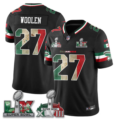 Seattle Seahawks Mexico Edition Vapor Jersey V2- Stitch-NQD
