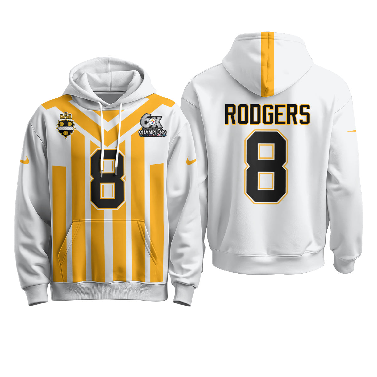 Pittsburgh Steelers 6X Champs Rivalries Fleece Hoodie - Printed