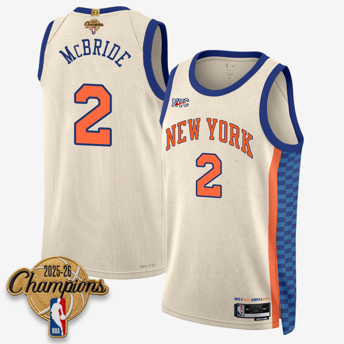 New York Knicks 2026 Basketball Champions Vapor Jersey V2- Stitched