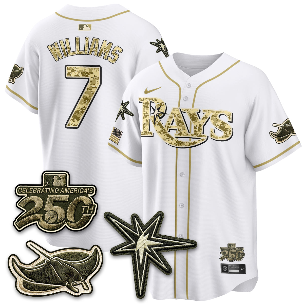 Tampa Bay Rays 2026 Armed Forces Day Jersey V2 - Stitched