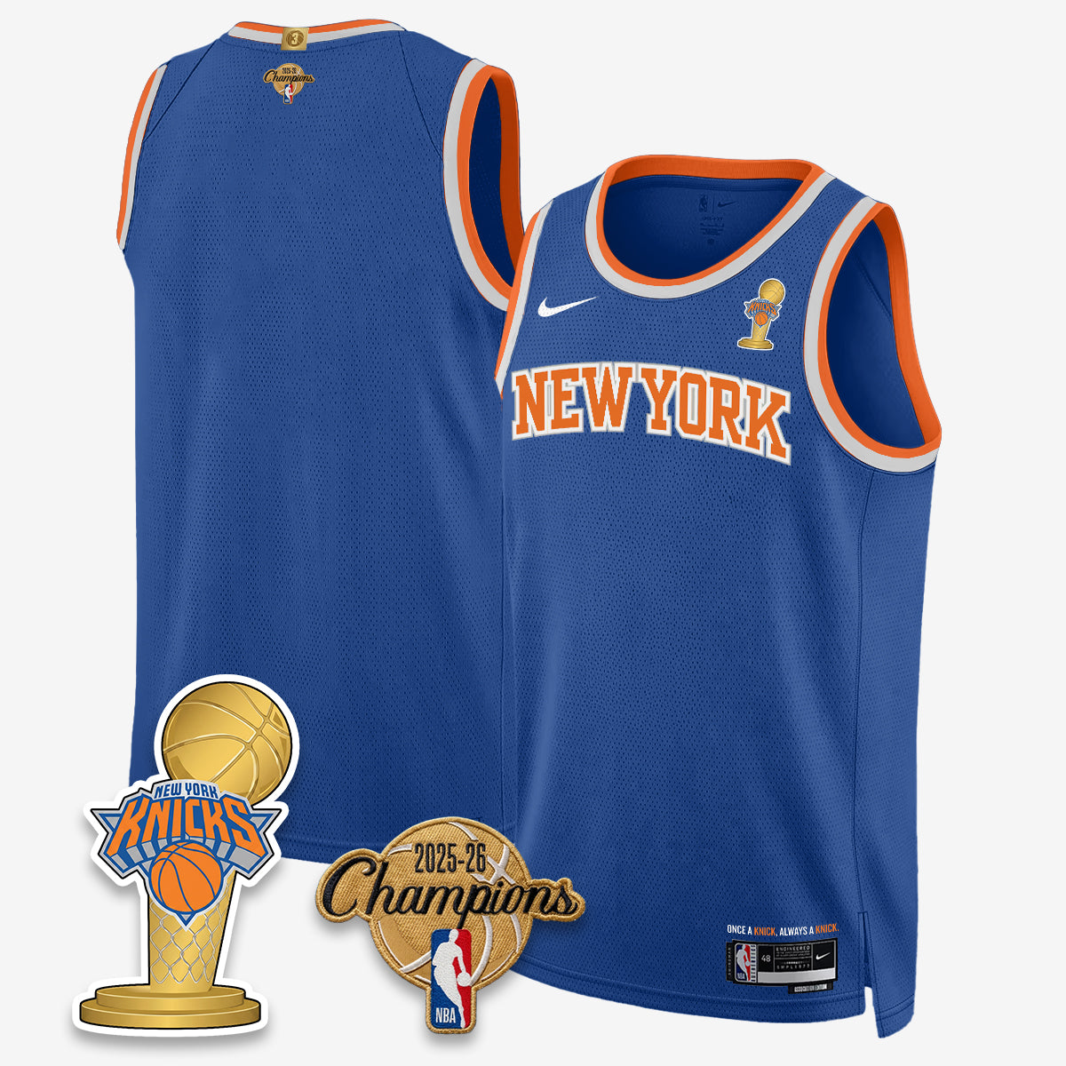 New York Knicks 2026 Basketball Champions Vapor Jersey - Stitched