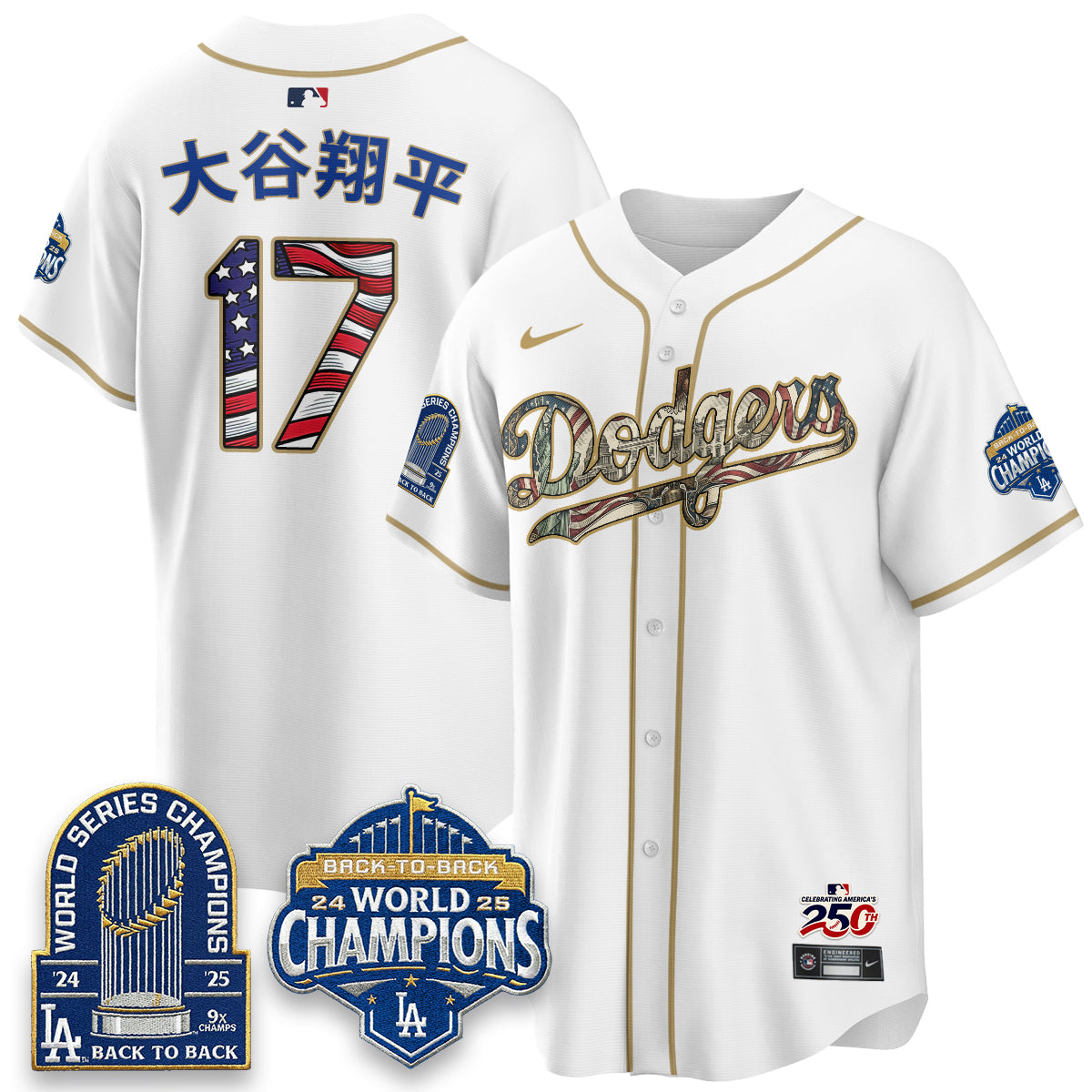 Los Angeles Dodgers 2026 Independence Day USA Vapor Limited Jersey - Stitched