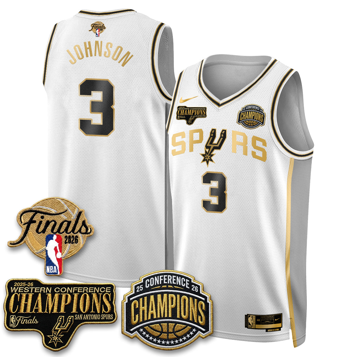 San Antonio Spurs 2026 NBA Western Conference Champions Vapor Special Edition Jersey - Stitched