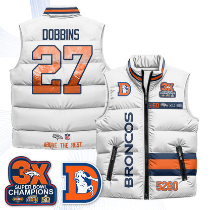 Denver Broncos "Mile High" Puffer Vest - Printed