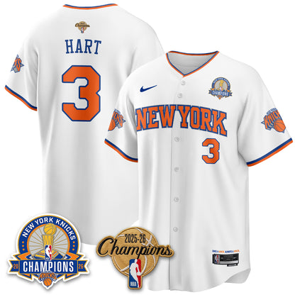 New York Knicks 2026 NBA Champions Cream Baseball Edition Vapor Jersey - Stitched