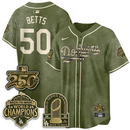 Los Angeles Dodgers New Era Olive 2026 Armed Forces Day Jersey -All Stitched V2