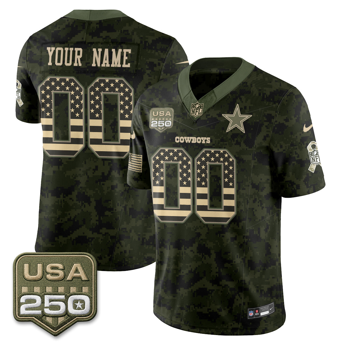 Dallas Cowboys 2026 Salute to Service Edition Vapor Custom Jersey - Stitched