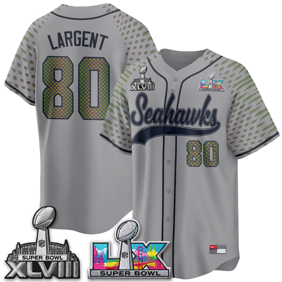 Seattle Seahawks S.Bowl Champs Baseball Vapor Jersey - Stitched