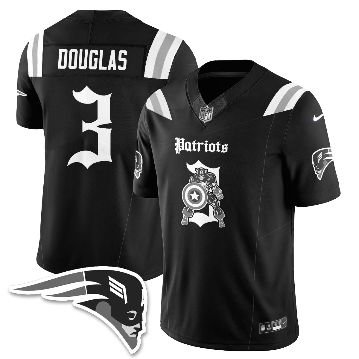 New England Patriots x Vibranium Shield Edition Vapor Jersey - Stitched
