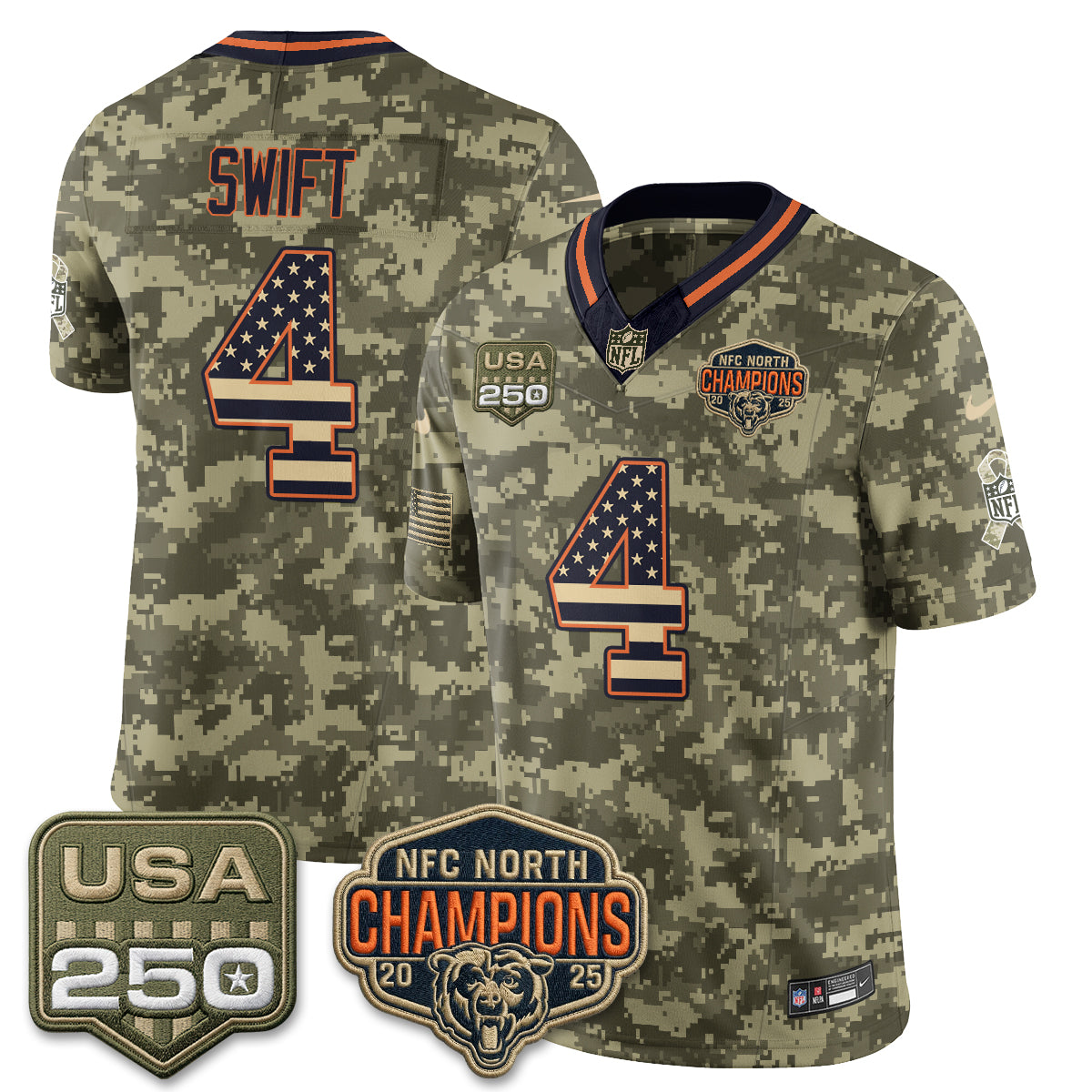 Chicago Bears 2026 Salute to Service Edition Vapor Jersey - Stitched (2)