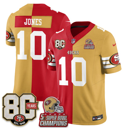 San Francisco 49ers Split Style Vapor Jersey - Stitched