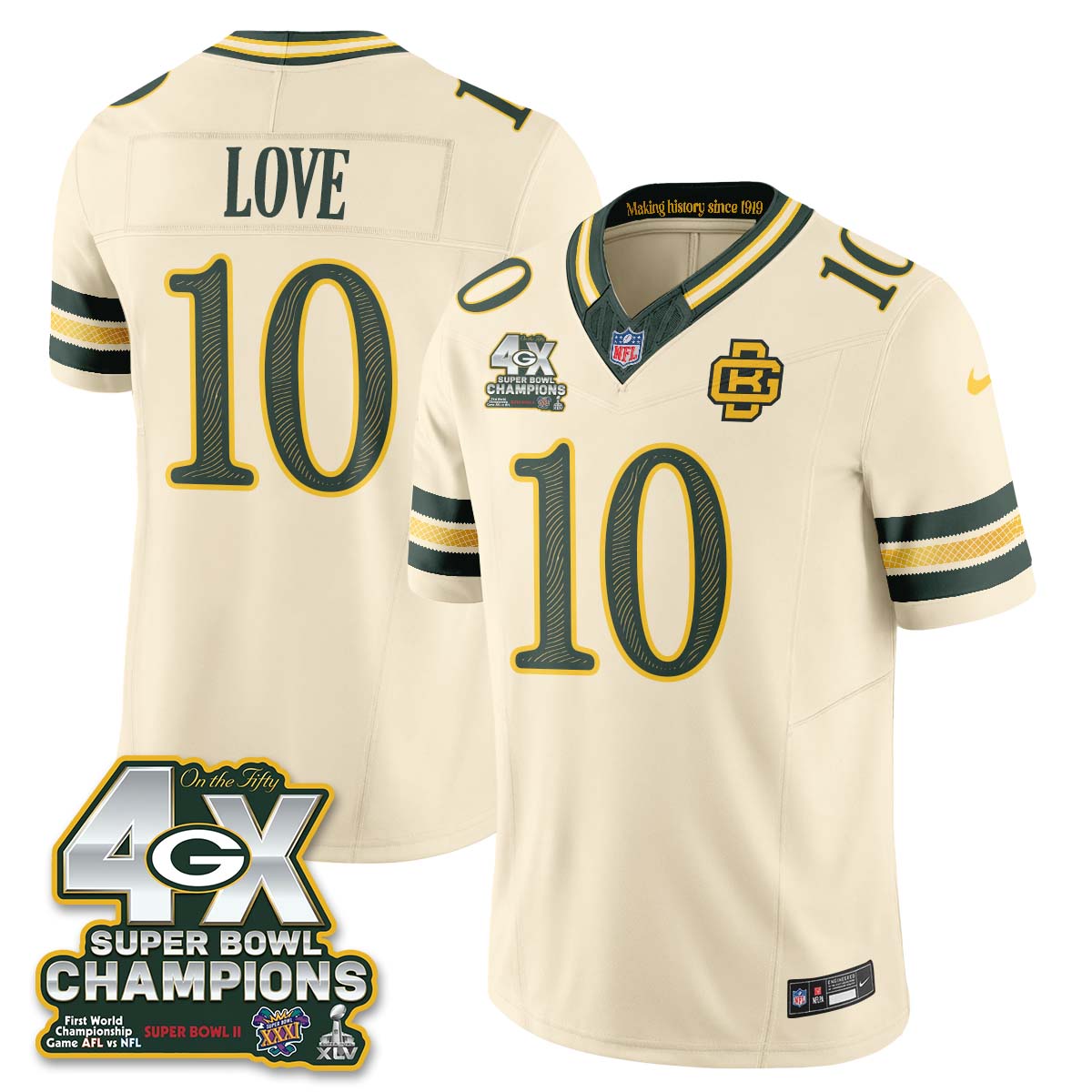 Green Bay Packers 2026 Rivalries 4X Champs Vapor Jersey - Stitched