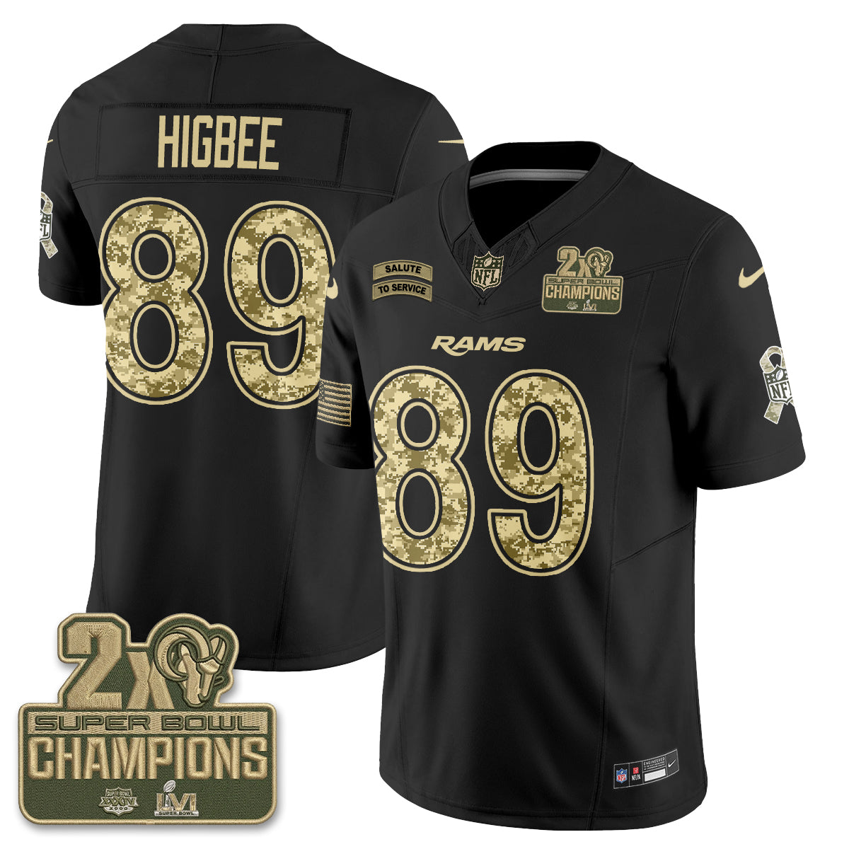 Los Angeles Rams 2026 Salute To Service Vapor Jersey V2- Stitched