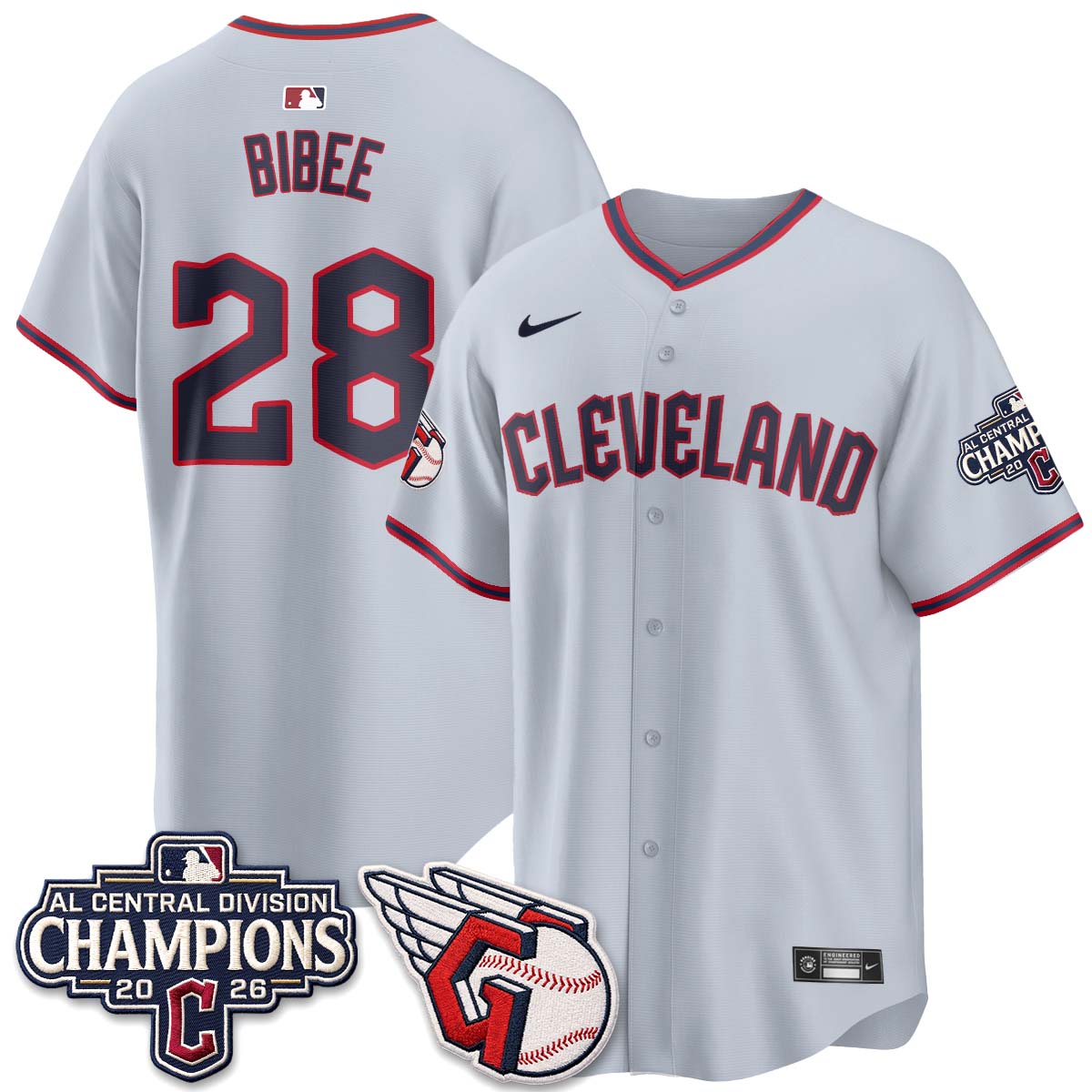 Cleveland Guardians 2026 AL Central Champs Vapor Jersey - Stitched