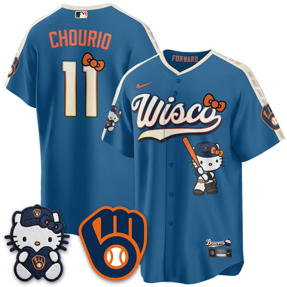 Milwaukee Brewers Meow KT Night Vapor Limited Jersey - Stitched