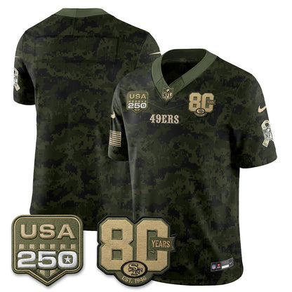 San Francisco 49ers 2026 Salute to Service Edition Vapor Jersey - Stitched-NQD