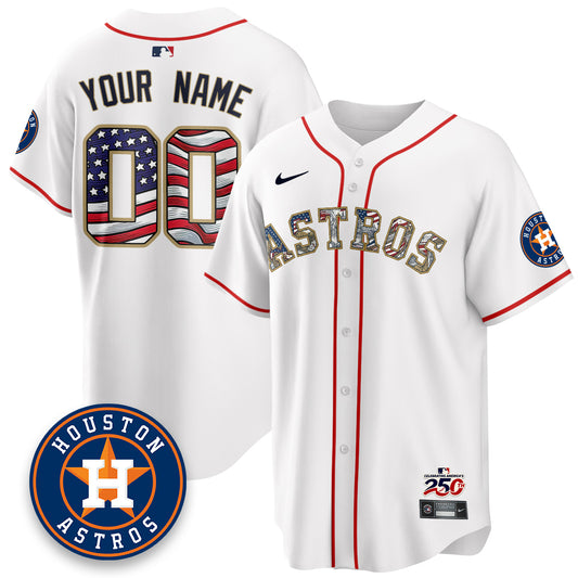 Houston Astros 2026 Independence Day USA Vapor Limited Custom Jersey - Stitched