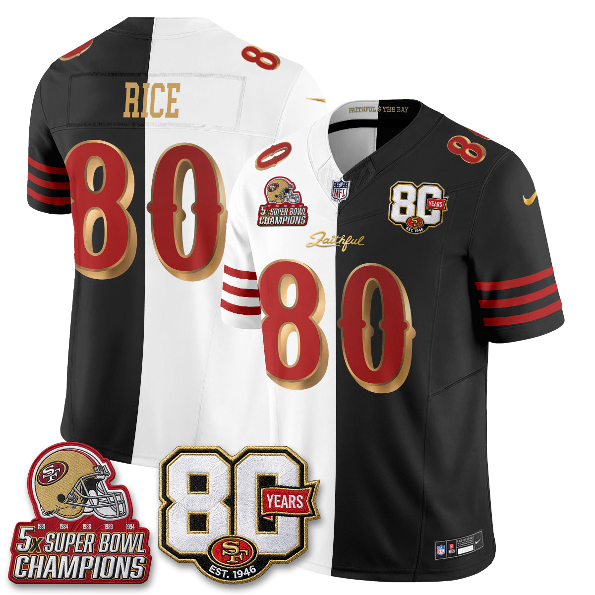 San Francisco 49ers Rivalries Split Edition Vapor Jersey - Stitched
