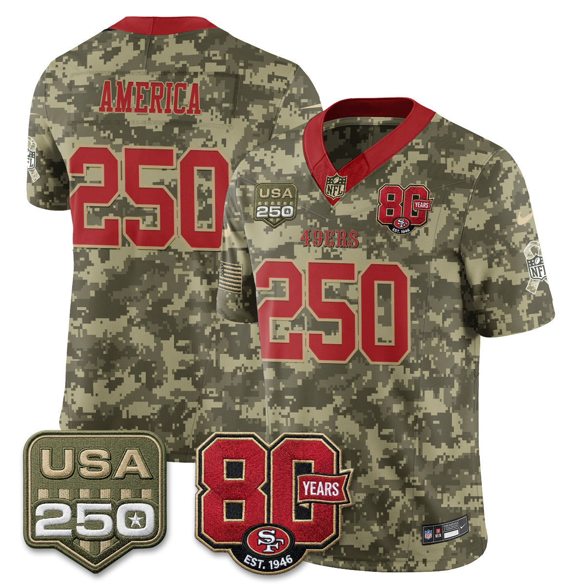 San Francisco 49ers 2026 Salute to Service Edition Vapor Jersey - Stitched-NQD