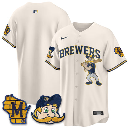 Milwaukee Brewers Bernie Edition Vapor Jersey - Stitched