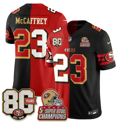 San Francisco 49ers Split Style Vapor Jersey - Stitched