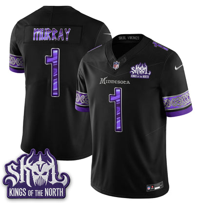 Minnesota Vikings Fangear Edition Warrior Skol Patch Vikings Font Vapor Jersey - Stitched