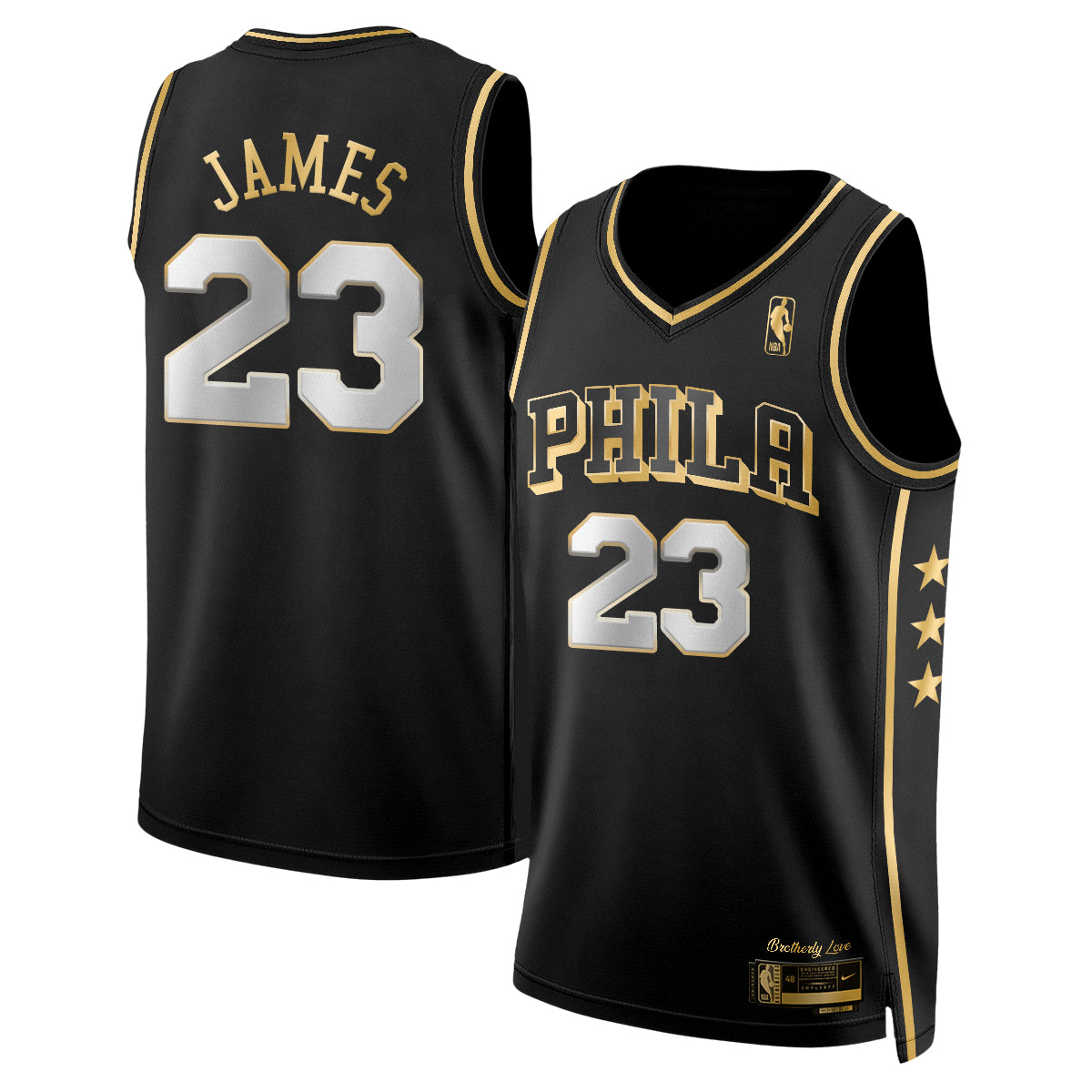 Philadelphia 76ers LeBron James #23 Gold Edition Vapor Jersey - Stitched