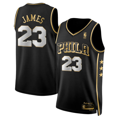 Philadelphia 76ers LeBron James #23 Gold Edition Vapor Jersey - Stitched