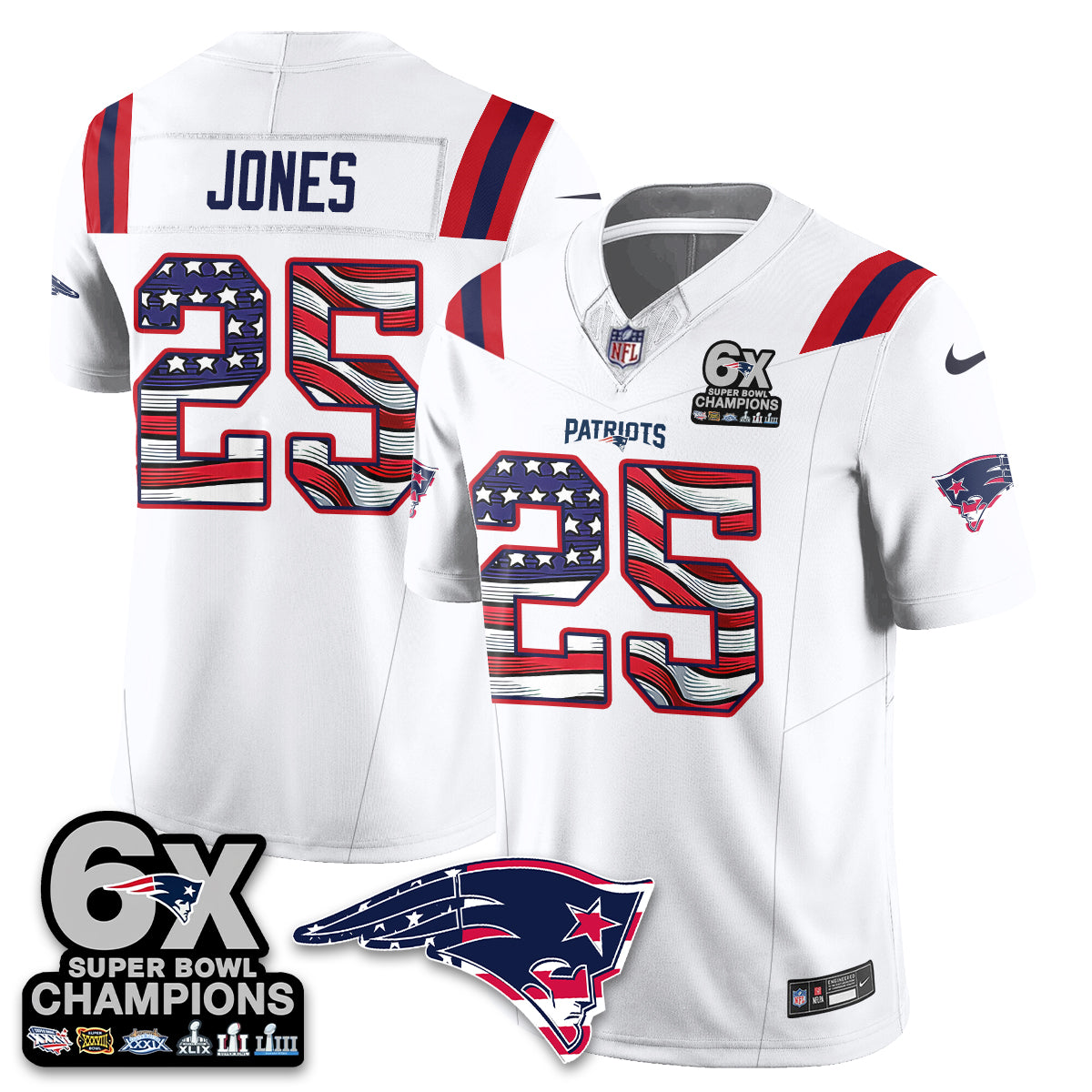 New England Patriots America Edition Vapor Jersey V2- Stitched