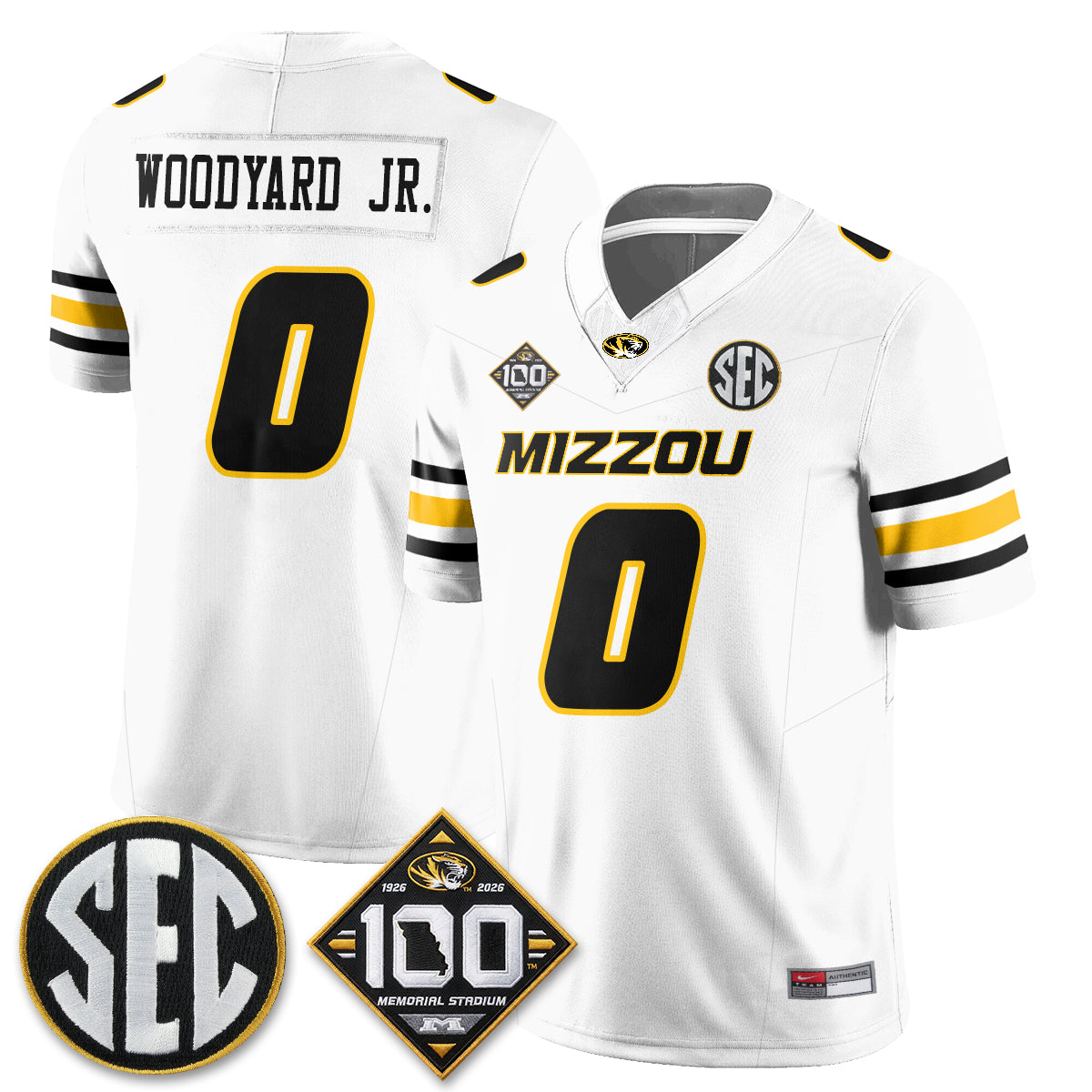 Missouri Tigers 100th Anniversary of Memorial Stadium Vapor Jersey - Stitched