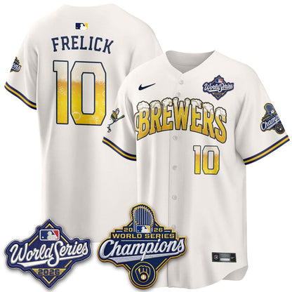 Milwaukee Brewers "Pitcher & Pint" 2026 WS Champions Vapor Jersey - Stitched
