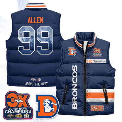 Denver Broncos "Mile High" Puffer Vest - Printed