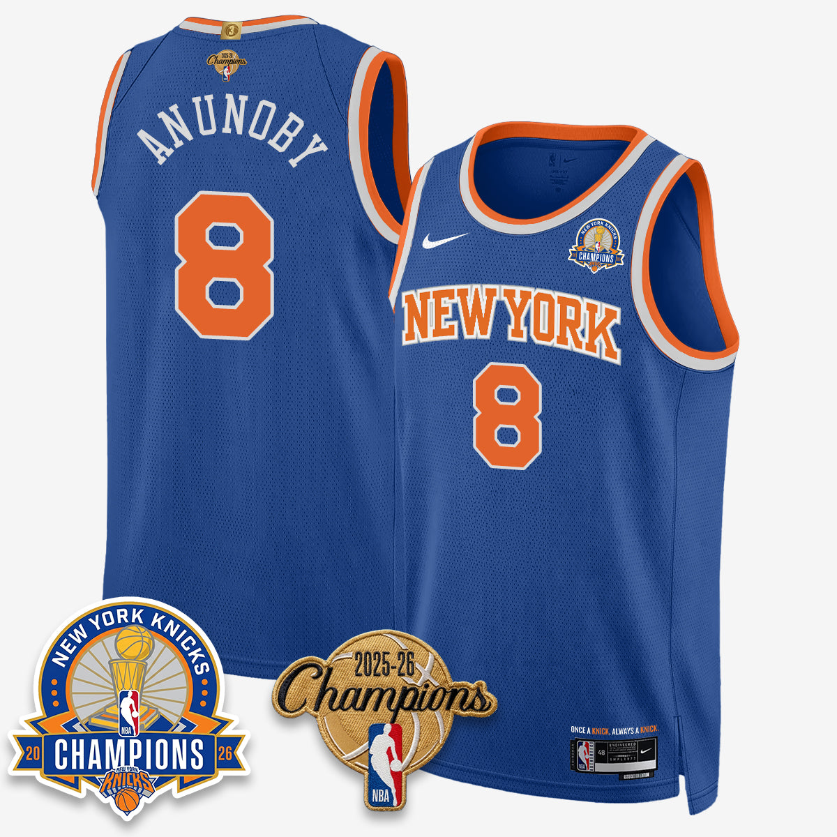 New York Knicks 2026 Basketball Champions Gold Edition Vapor Jersey- Stitched