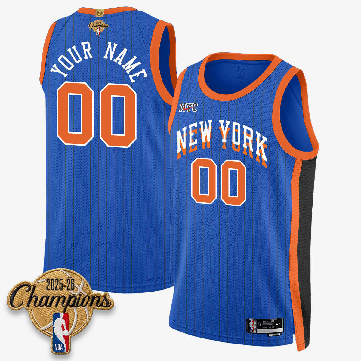 New York Knicks 2026 Basketball Champions Vapor Custom Jersey V2- Stitched