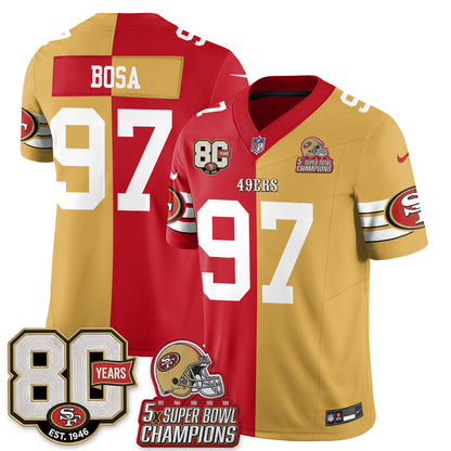San Francisco 49ers Split Style Vapor Jersey - Stitched