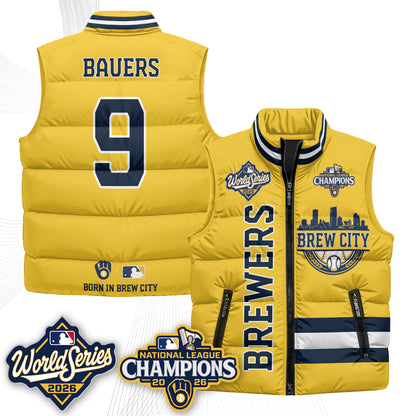 Milwaukee Brewers 2026 NL Champions Puffer Vest - Printed