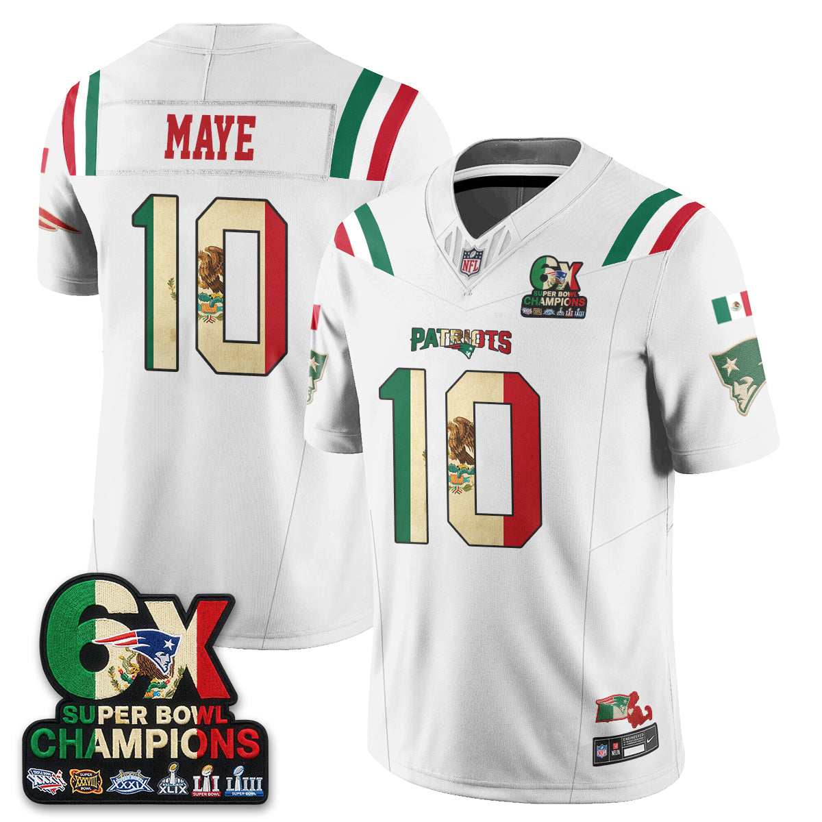 New England Patriots Mexico Edition Vapor Jersey - Stitched