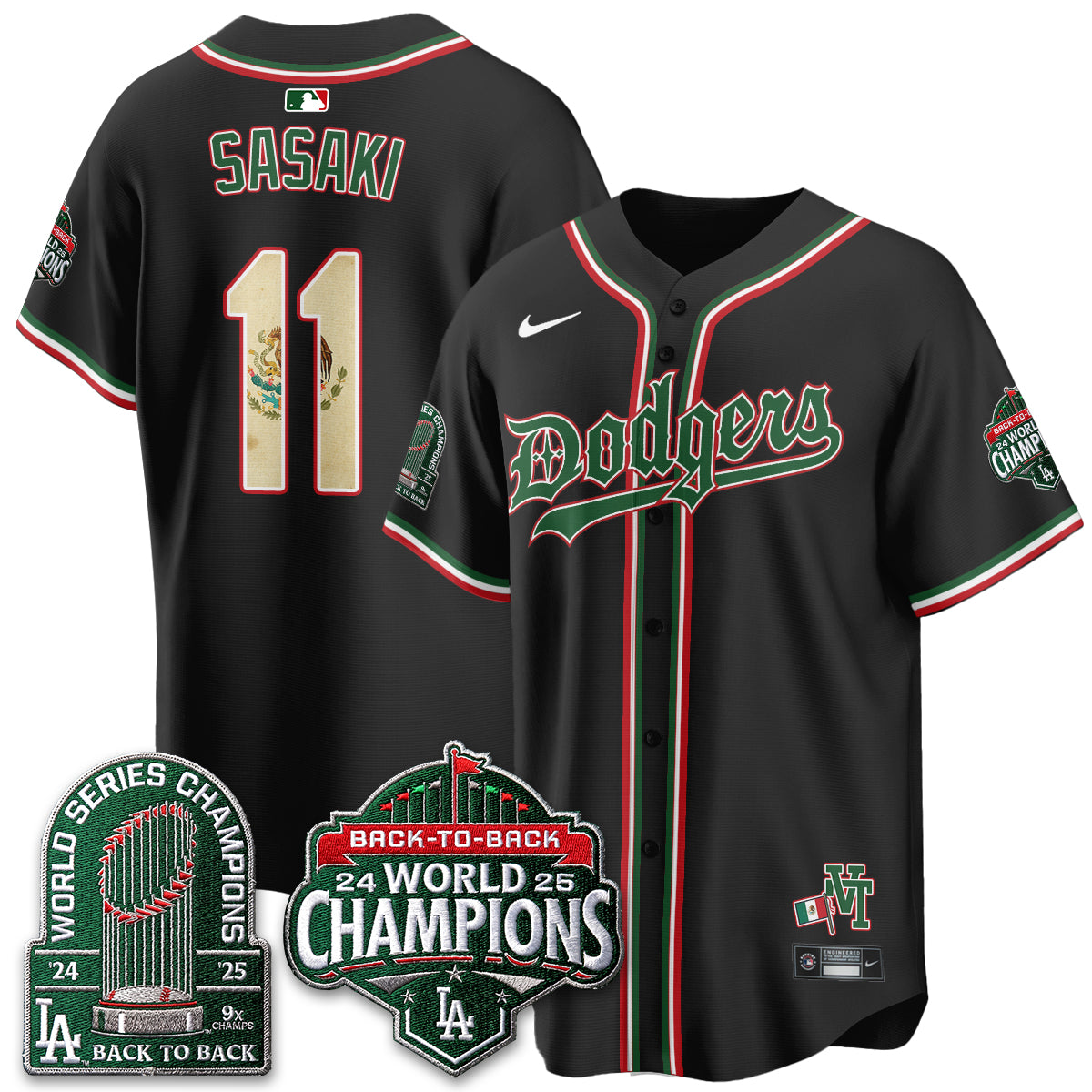 Los Angeles Dodgers x Mexico Style Vapor Jersey - Stitched