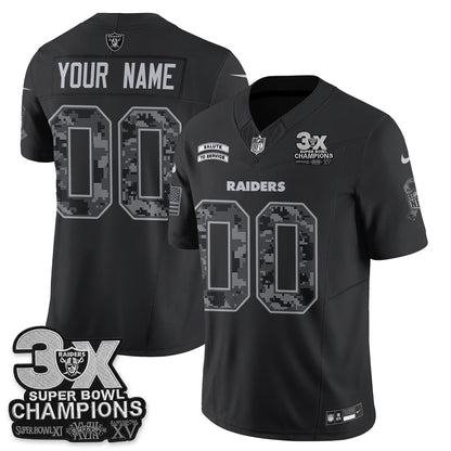 Las Vegas Raiders 2026 Salute to Service V2 Vapor Custom  Jersey - Stitched-NQD