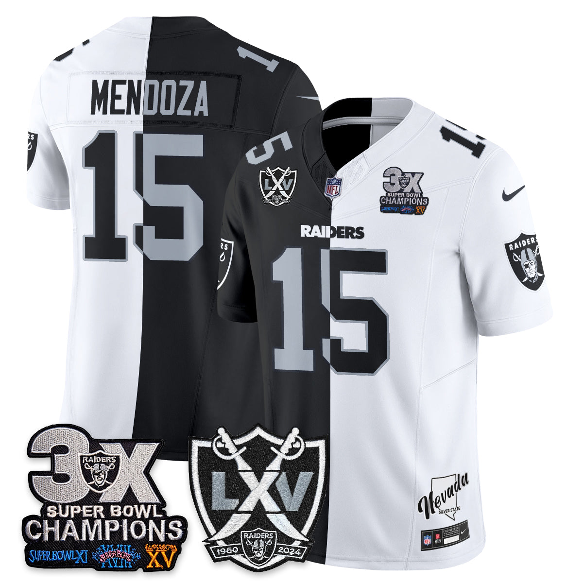 Las Vegas Raiders Split Edition Vapor Jersey V2- Stitched